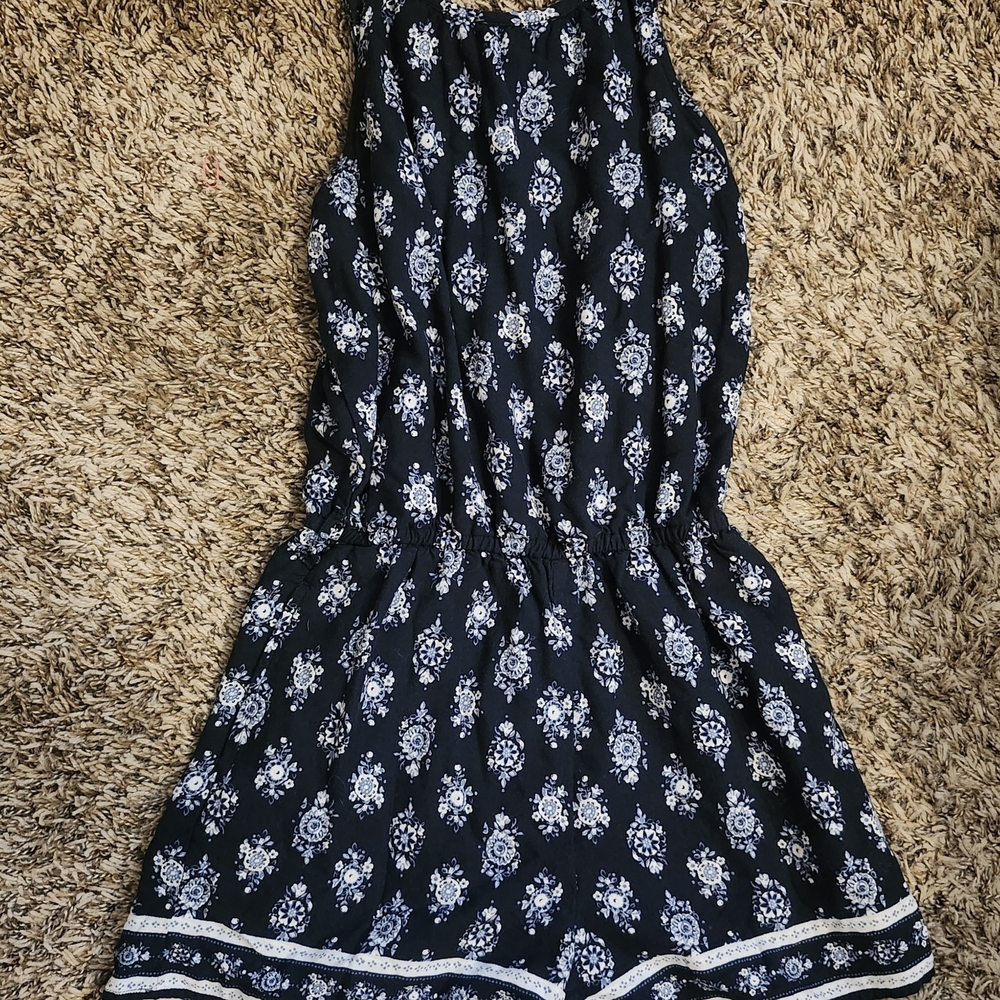 Abercrombie Kids Blue and White Shorts Romper